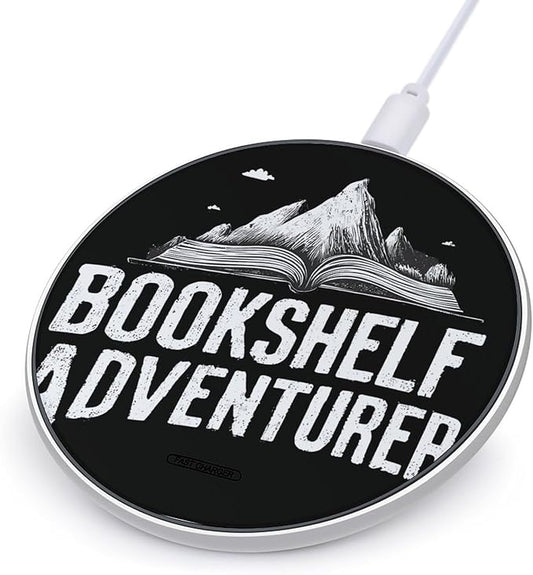 Bookshelf Adventurer Phone Charger Magnetic Charging Pad Anti-Slip with USB Cable