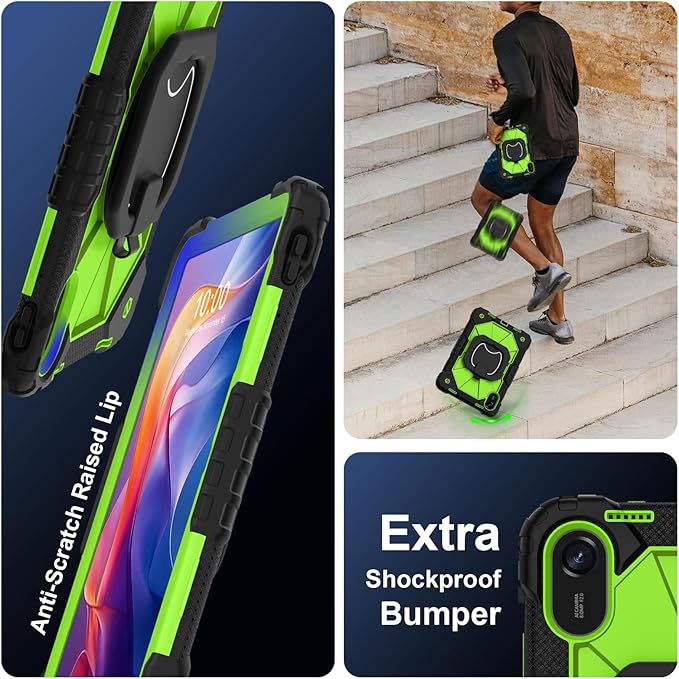 Shoulder Strap Tablet Case for Huawei MatePad 11.5 2024/2023Heavy Duty Shockproof Protective Cover with Kickstand Handle Shoulder Strap for Kids Women Man Black Yellow Green
