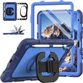 Grifobes for iPad A16 11th/10th Generation Case 2025/2022 for 11 Inch/10.9 Inch iPad Case Cover with Screen Protector 360°Rotate Stand Hand &amp Shoulder Strap Pencil Holder for Kids Navy Blue
