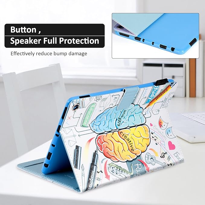 Dteck Case for All-New Fire HD 10 &amp HD 10 Plus Tablet (2021 Release 11th Generation) - Multi-Angle Folio Stand Premium Embossed Leather Protective Smart Cover with Auto Wake Sleep Smart Brain
