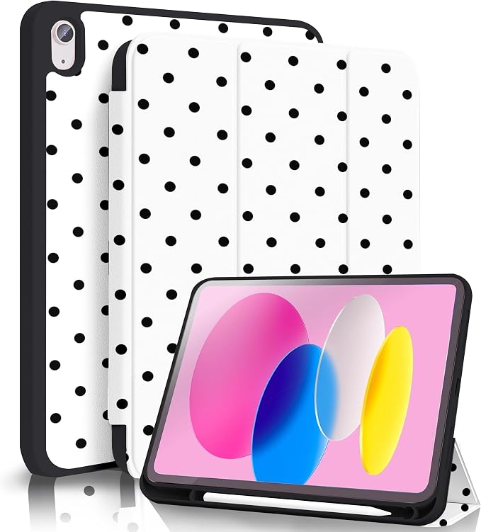 Black Polka Dots White