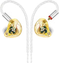 Vibes 202 Wired Earbuds - HiFi in Ear Monitor Headphones – Professional Noise Isolating Ear Buds - Clear Sound Deep Bass &amp Comfort-Fit IEM Earphones - MMCX to 3.5mm Silver Plated Cord Carrying