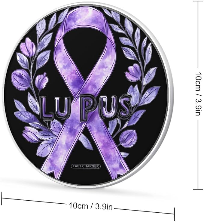 Lupus Fight Cancer Ribbon Phone Charger Magnetic Charging Pad Anti-Slip with USB Cable
