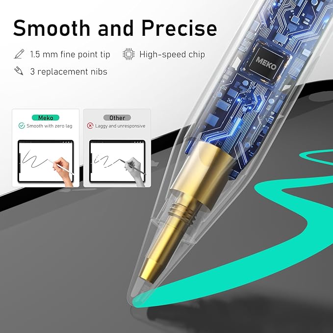 MEKO iPad Pencil Find My Stylus Pen for iPad with Easy ShortcutsCompatible with 2018-2025 Apple iPad A16/10/9/8 &amp Air 13/11 &amp Pro 12.9/13/11 &amp Mini 7/6/5 Anti-Lost &amp Fast Charging 1