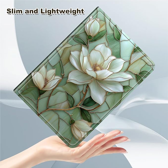 Case for Amazon Fire Max 11 Tablet Case (13th Generation 2023 Release) Multi-Angle Viewing Leather Smart Stand Back Cover with Auto Sleep Wake White Lotus