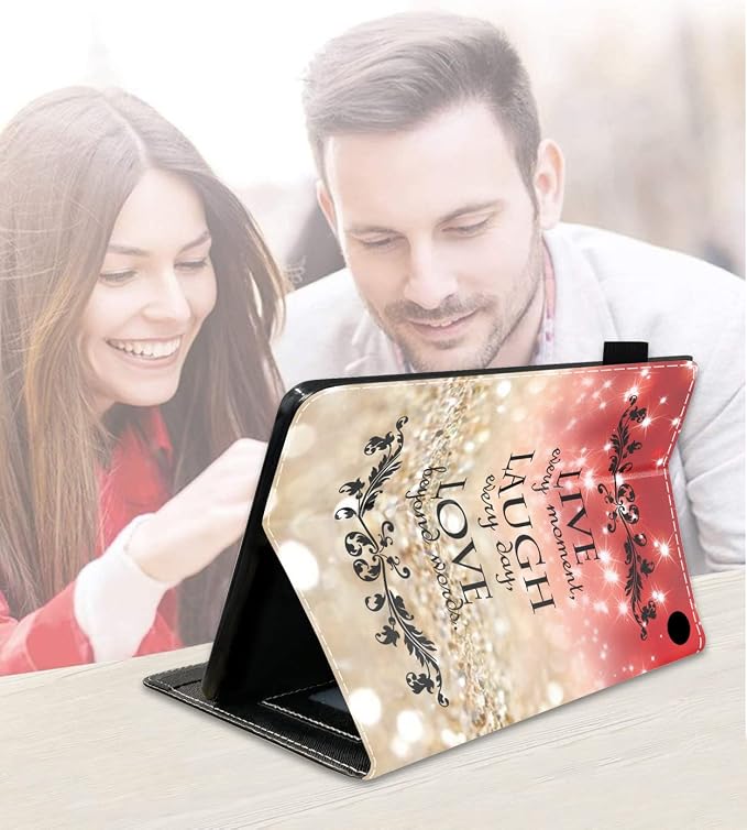Red Glitter Quote Live Laugh Love