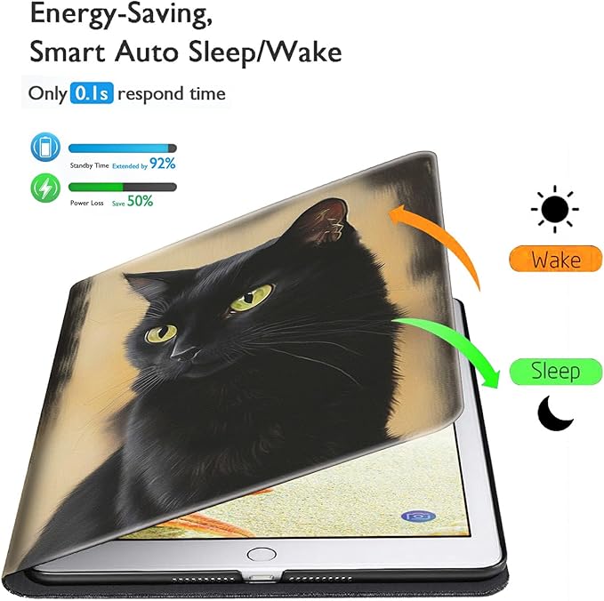 Case for Kindle Paperwhite 12th Generation &amp Kindle Colorsoft Signature Edition 2024 7 inch Lightweight Smart Case PU Leather Adjustable Stand Protective Cover with Auto Wake/Sleep - Cute Black Ca