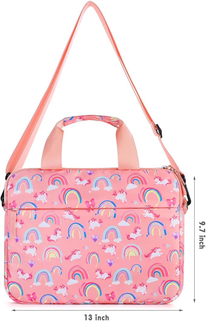 Kids Tablet Bag for Girls Kids Tablet Carrying Case for Fire HD 10 HD 8 Fire 7 Sleeve Bag Kid Kindle Bag iPad Bag for Kid Rainbow Unicorn Pink
