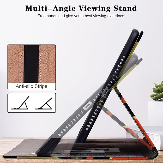 Case for Lenovo Idea Tab Pro 12.7 inch 2025 Tablet Multi-Angle Viewing Premium PU Leather Stand Case with Elastic Strap &amp Card Slots/Holder for Lenovo Idea Tab Pro 12.7 - Watercolor