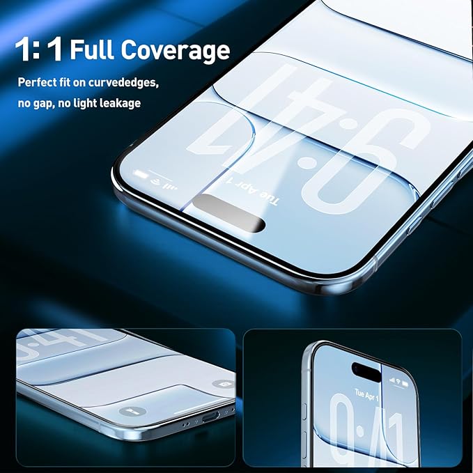 2 Pack HD Screen Protector for iPhone 17 Air [6.5 Inch] High Definition Clarity 9H+ Tempered Glass Shatterproof Anti-Scratch Protective Film with Auto-Alignment Installation Frame