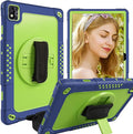 Mignova for TCL Tab Pro 5G Tablet Case Built in Rotating Kickstand/Shoulder Strap Hand Strap Hybrid Shockproof Armor Kids Friendly Case for Nokia T20 / Vastking KingPad M10 10.36 inch (Navy+Green)