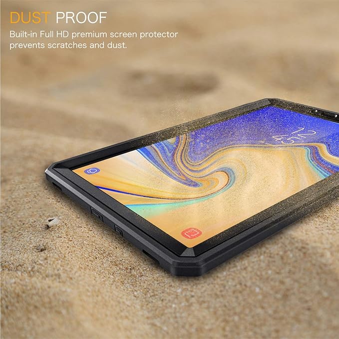 Fintie Shockproof Case for Samsung Galaxy Tab S4 10.5 2018 Model SM-T830/T835/T837 [Tuatara Magic Ring] [360 Rotating] Multi-Functional Grip Stand Carry Cover w/Built-in Screen Protector Black