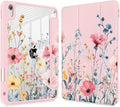 May Chen for iPad Air 11-inch M4/M3/M2 (2026/2025/2024) iPad Air 5th/4th 10.9 Inch - Shockproof Cover with Clear Back Shell &amp Penceil Holder Auto Wake/Sleep Stand Cover Wildflower