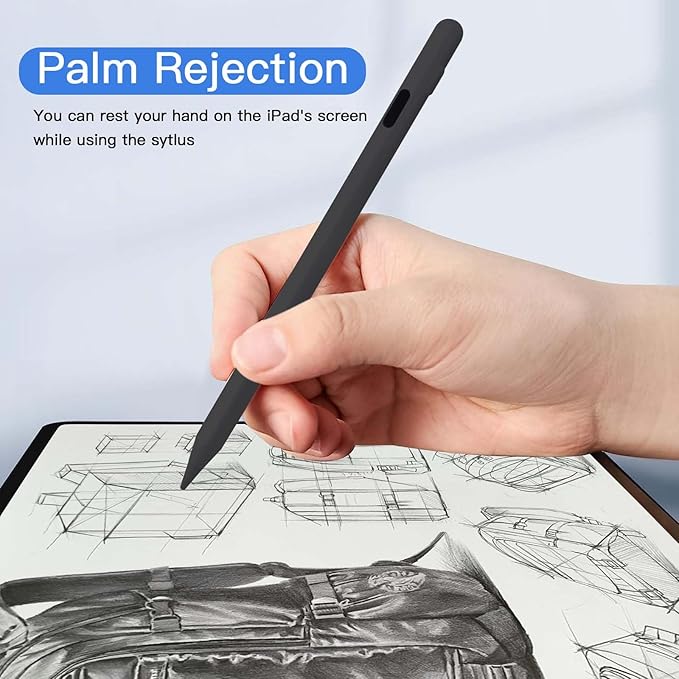 Stylus Pen for iPadfor Apple Pencil Pro 1st/2nd Generation: for 2018-2024 iPad 10/9/8/7/6th iPad Pro 12.9/11/13-inch M4 iPad Air 3/4/5/M2 iPad mini 5/6thPalm RejectionTilt SensitivityBlack