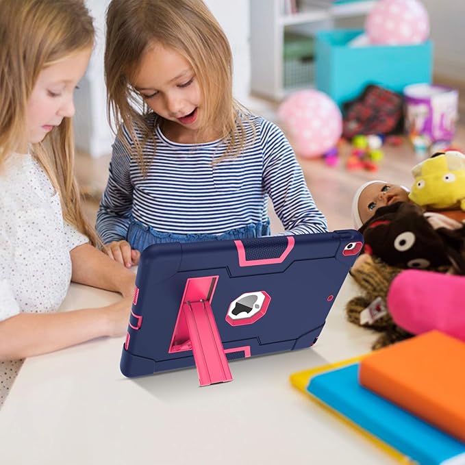BENTOBEN for iPad Air 3 2019 Case iPad Pro 10.5 2017 Case 3 Layers Heavy Duty Rugged Shockproof Kickstand Protective Tablet Cases for iPad Air 3rd Gen/iPad Pro 10.5 2017 Navy Blue/Rose Red