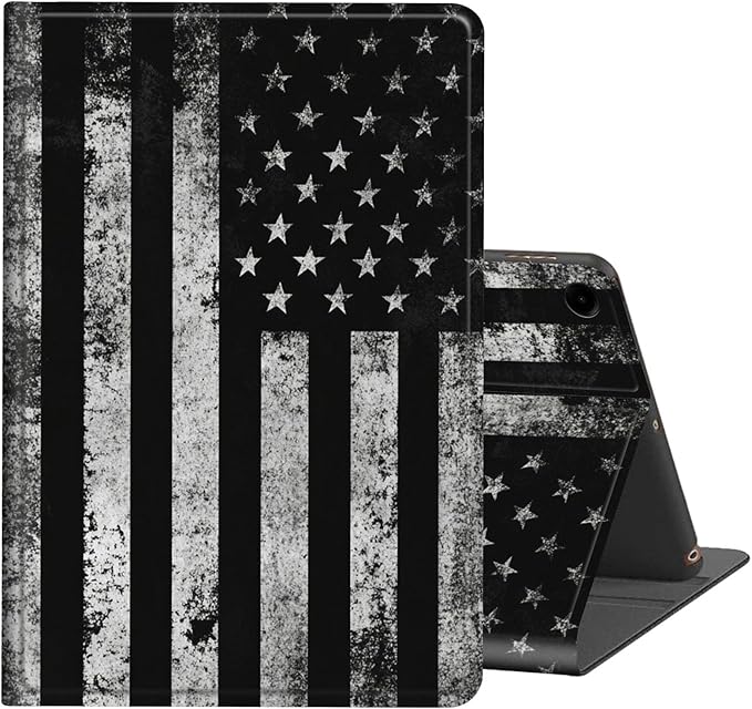 Case for Galaxy Tab A9+/A9 Plus 11 inch 2023 2024Slim Leather Multi-Angle Stand Folio Cover Auto Wake/Sleep for Samsung Galaxy Tab A9 Plus Tablet SM-X210/X216/X218Black American Flag