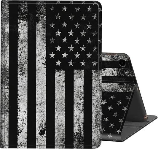 Case for Galaxy Tab A9+/A9 Plus 11 inch 2023 2024Slim Leather Multi-Angle Stand Folio Cover Auto Wake/Sleep for Samsung Galaxy Tab A9 Plus Tablet SM-X210/X216/X218Black American Flag