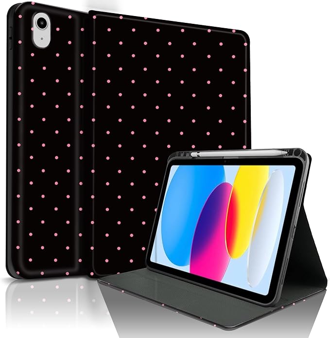 Pink Polka Dots Black