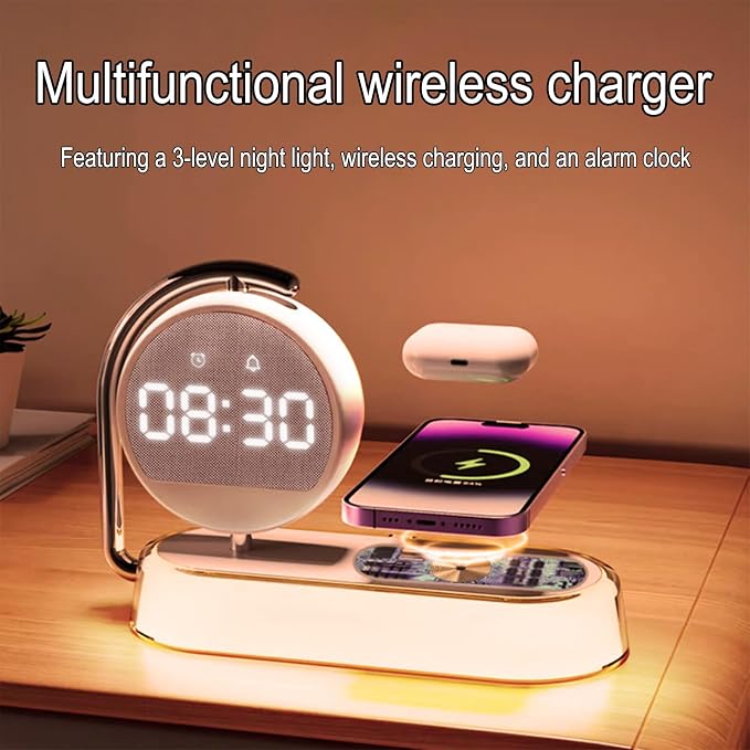 Multi Functional Alarm Clock W001 White