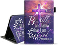Case for Amazon Fire HD 10/HD 10 Plus Tablet 10.1 (13th/11th Generation 2023/2021 Release) Slim PU Leather Cover with Card Slot &amp Auto Wake/Sleep Cross Quote Bible Verse Psalm 46:10