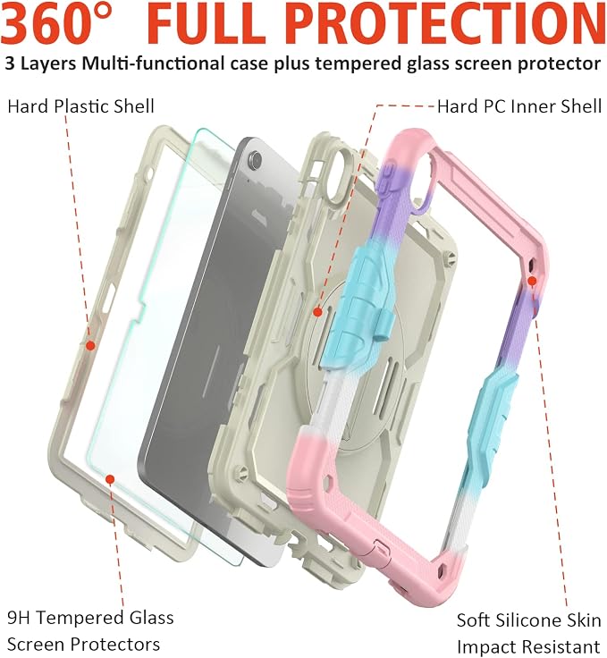 Light Pink Case with Glass Screen Protector