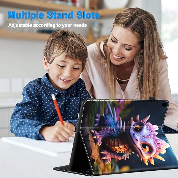 Case Fits All-New Amazon Kindle Fire HD 10 &amp 10 Plus Tablet (13th/11th Generation 2023/2021 Release) 10.1 Durable Shockproof Protective Cover with Auto Wake/SleepBaby Dragon