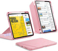 ESR for iPad Air 11 Inch Case M4/M3/M2 (2026/2025/2024) iPad Air 5th/4th Gen Case (2022/2020) Vertical Stand Cover Multi Stand Angles Ultra-Stable Cover with Pencil Holder Flip Series Pink