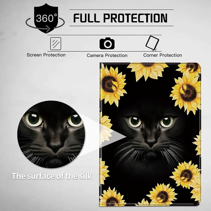 Sunflower and Black Cat
