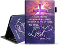 Case for Amazon Fire HD 10/HD 10 Plus Tablet 10.1 (13th/11th Generation 2023/2021 Release) Slim PU Leather Cover with Card Slot &amp Auto Wake/Sleep Cross Quote Bible Verse Joshua 24:15