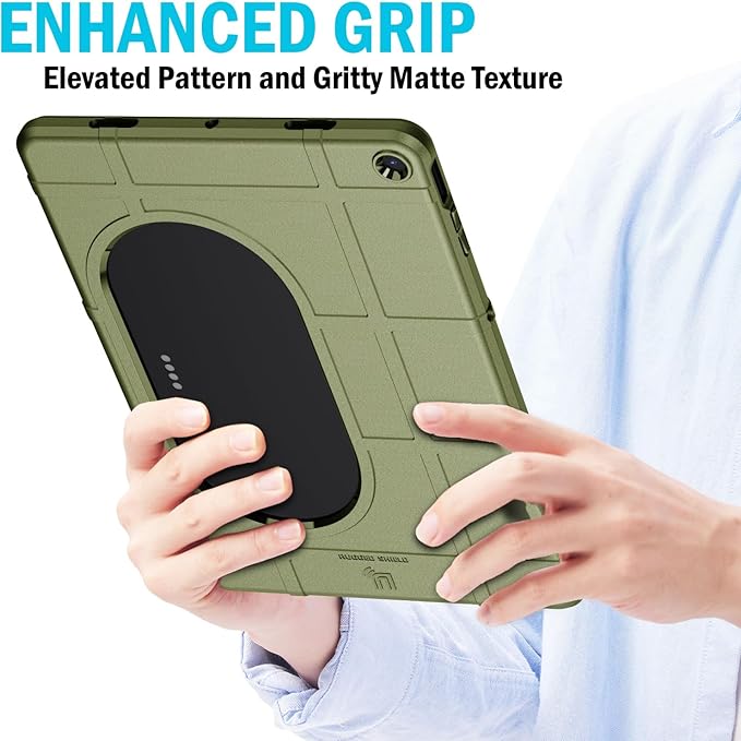 Case and Travel Cover for Google Pixel Tablet (2023) Nakedcellphone Special Ops Rugged Shield and Hard Shell View Stand Companion - Olive Green