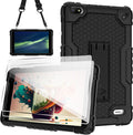 Case for BLU M8L 2022BLU M8L Plus 8 inch Tablet - [Built-in Kickstand] Anti Slip Kids Friendly Shockproof Silicone Protective Cover with Screen Protector (Black/Black/2 PCS)