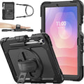 SEYMAC stock Case for Samsung Galaxy Tab S11 Tablet Case 11'' Protective with Screen Protector Pencil Holder 360 Degree Rotate Kickstand Hand Strap Shoulder Strap Black