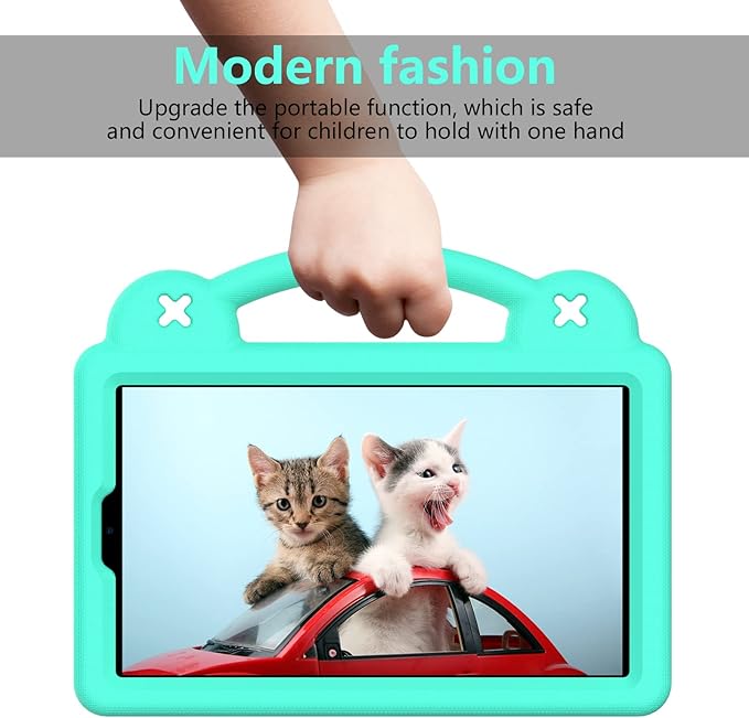 Compatible with Samsung Galaxy Tab A9 8.7 X115N(2023) Tablet Case Kids Friendly Universal Lightweight Shockproof Protective Case with Shoulder Strap &amp Stand Handle Mint Green