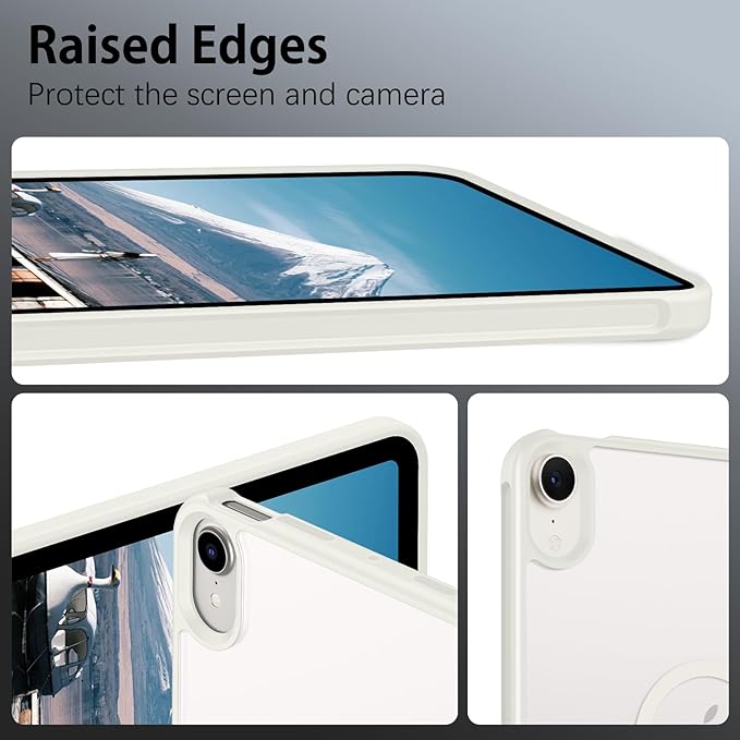 Telaso for iPad mini 7 A17 Pro 2024/iPad Mini 6 2021 Case iPad mini 7th/6th Gen Magnetic Case with Invisible Portrait/Landscape Stand Translucent Matte Back Soft TPU Bumper Protective Cover Stone