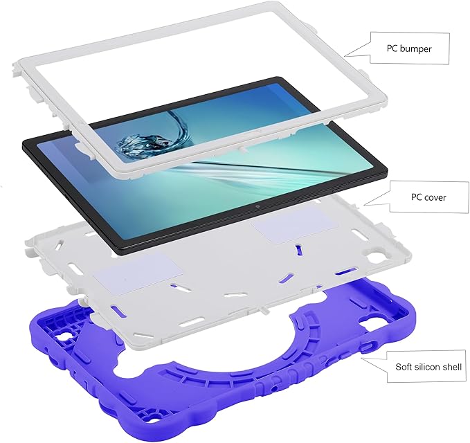 XZC Case for Samsung Galaxy Tab A8 10.5 inch (SM-X205N/X200N/X207) 2021/2022 Unicorn Heavy Duty Shockproof Protective Cover with Adjustable Shoulder Strap (Purple)
