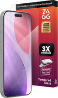 ZAGG Glass+ Screen Protector for iPhone 17 Pro - 3X Stronger Impact &amp Shatter Protection Scratch &amp Smudge-Resistant iPhone Tempered Glass InvisibleShield Easy PerfectFit Install