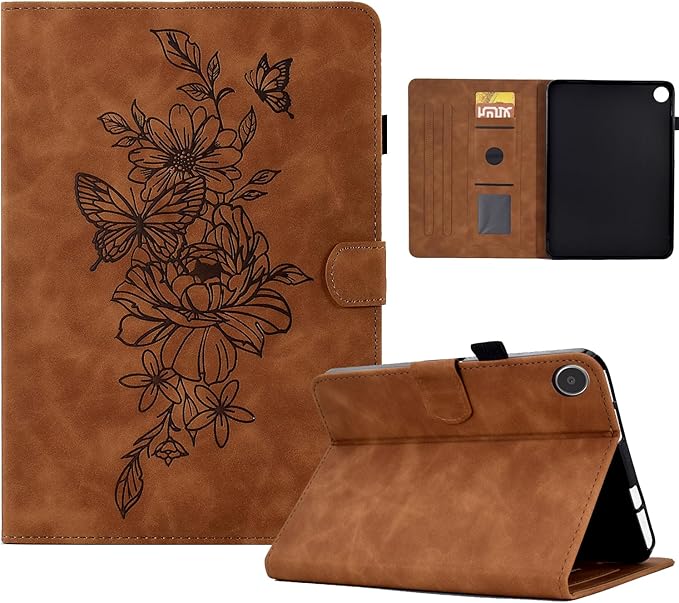 Funut for Amazon Kindle Fire Max 11 Tablet Case (13th Generation 2023 Release) Premium PU Leather Folding Stand Cover Case for Kindle Fire 11 Tablet with Auto Wake/SleepEmbossed Brown