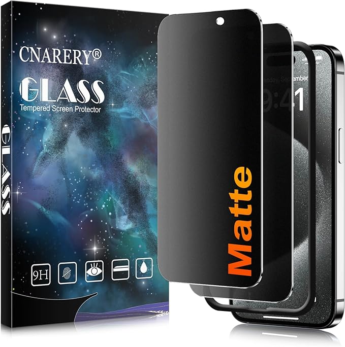2 Pack matte privacy Screen Protector for iPhone 15 pro max