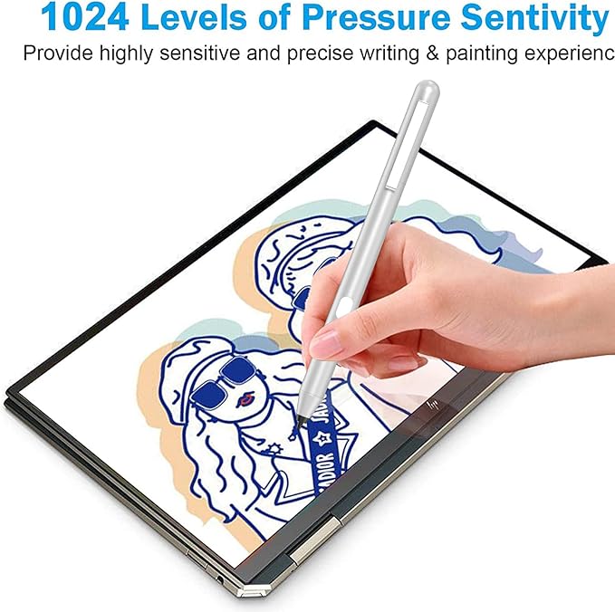 Stylus Pen for ASUS Touchscreen Devices Active Digital Pen with Ultra-Fine Tip 1024 Pressure Sensitivity Palm Rejection for Precision Drawing and Writing