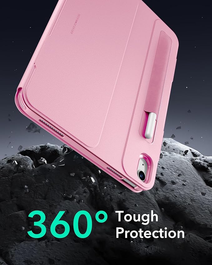 ESR for iPad A16 Case iPad 11th/10th Generation Case (2025/2022) Removable Magnetic Cover Adjustable Portrait/Landscape Stand with Raised Screen View 9 Standing Angles Pink