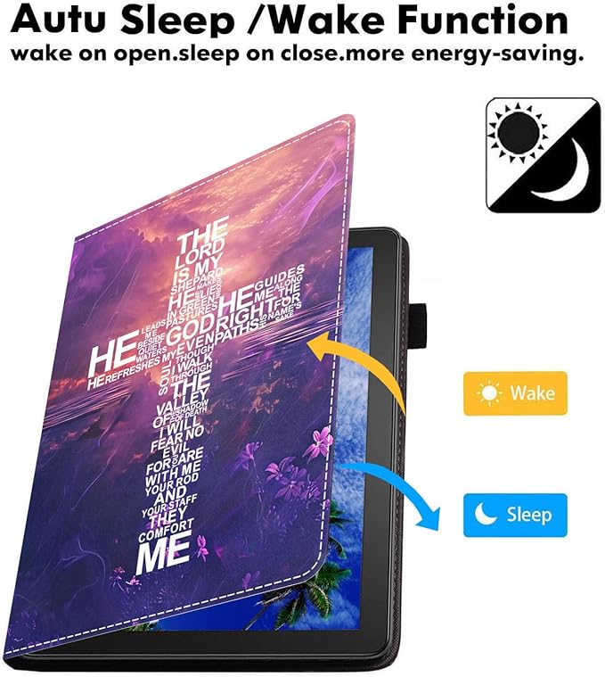 Case for Amazon Fire HD 10/HD 10 Plus Tablet 10.1 (13th/11th Generation 2023/2021 Release) Slim PU Leather Cover with Card Slot &amp Auto Wake/Sleep God Jesus Christian Cross