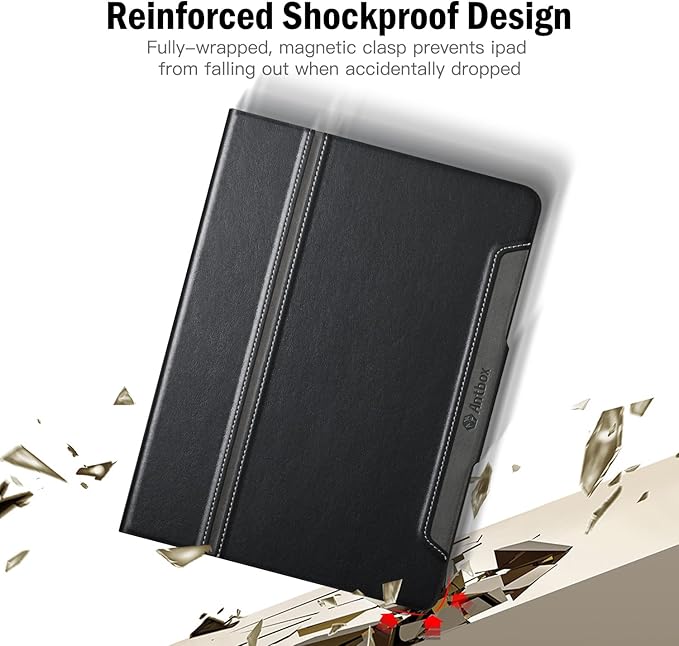 Antbox Case for iPad mini 7 A17 Pro iPad mini 7th/6th Generation Case (2024/2021) with Pencil Holder Vegan Leather Smart Cover with Auto Sleep/Wake Stand Function
