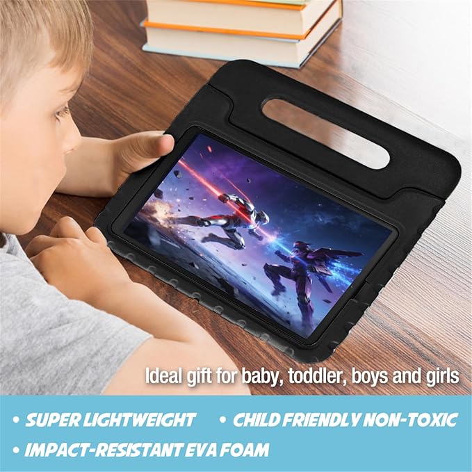 ProCase Kids Case for Galaxy Tab A7 10.4 2020 (T500 T503 T505 T507) Shock Proof Convertible Handle Stand Cover Lightweight Kids Friendly Protective Case for 10.4 inch Galaxy Tab A7 -Black