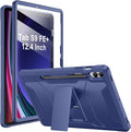 Soke Case for Samsung Galaxy Tab S9 Plus/S9 FE+ 2023 with Built-in Screen Protector &amp Kickstand Rugged Full Body Protective Cover for Galaxy Tablet 12.4 InchNavy