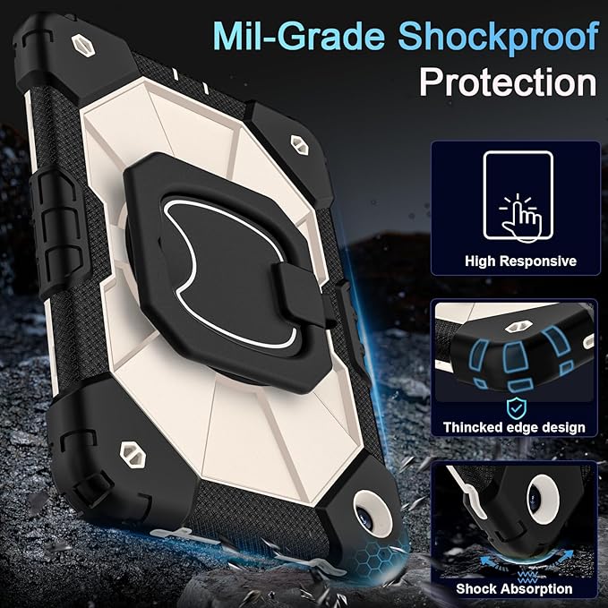 Case for Samsung Galaxy Tab A9+/A9 Plus 11 Inch (SM-X210/X216/X218) with Screen Protector/Rotating Stand/Pen HolderMilitary Grade Shockproof Cover for Galaxy Tab A9 Plus Cases