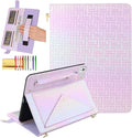 Dteck for iPad 9th/8th/7th Generation Case 10.2Luxury Sparkle PU Leather Kickstand Case with Pencil Holder Shoulder Hand Strap Card Slots Shockproof Protective Magnetic Pocket Wallet CasePurple