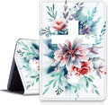 DIGTIALLL Case for Amazon Kindle Fire HD 8 &amp 8 Plus Tablet (12th Generation/10th Generation 2024/2022/2020 Release) PU Leather Smart Protective Cover with Auto Sleep/WakeWatercolor Cross Flowers