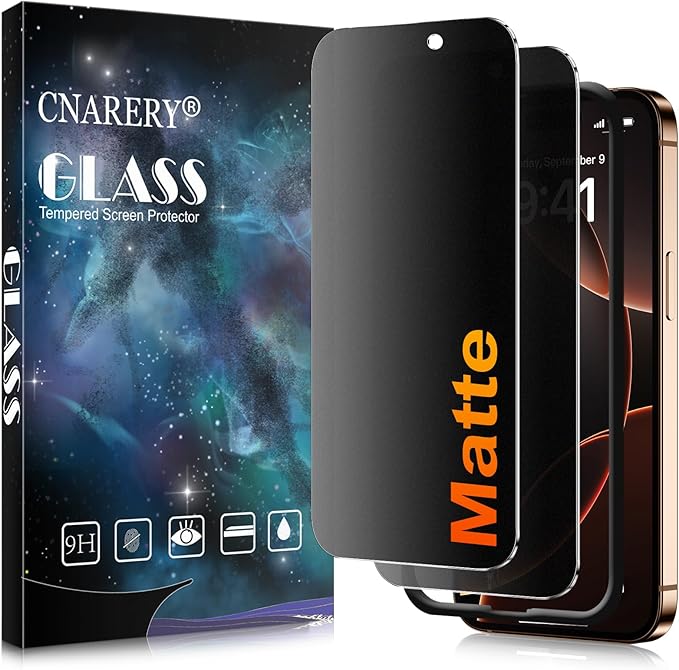 2 Pack matte privacy Screen Protector for iPhone 16 pro max
