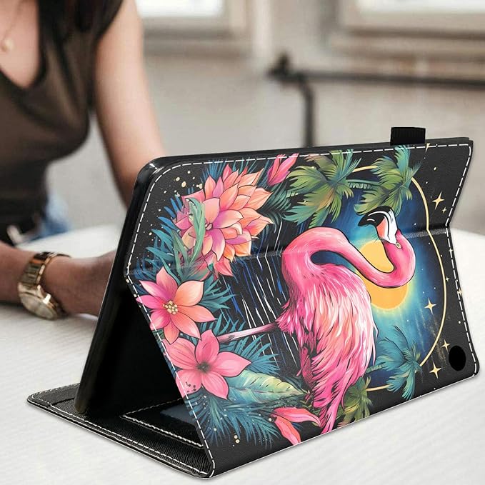 Case for All-New Amazon Fire Max 11 Tablet (11 Inch 13th Generation 2023 Release) Slim Folding Stand Folio Cover with Card Slot &amp Auto Wake/Sleep - Flamingo
