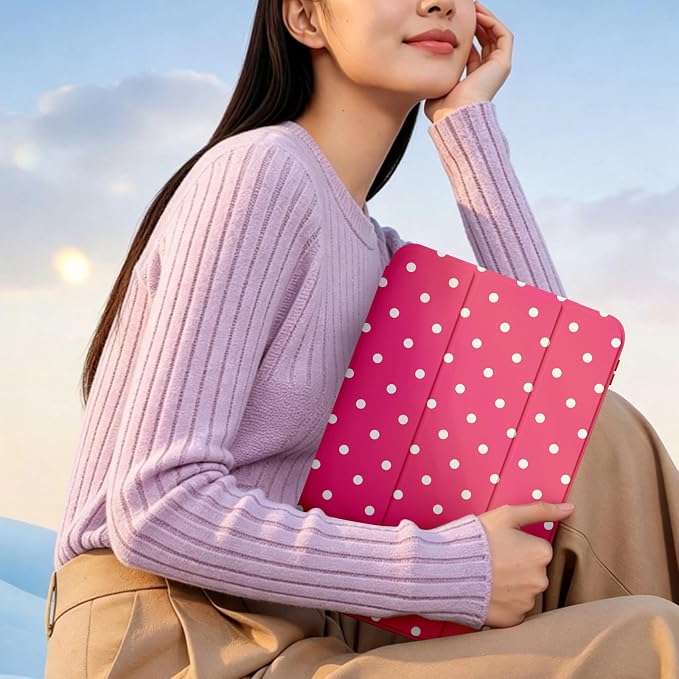 White Polka Dots Rose Red